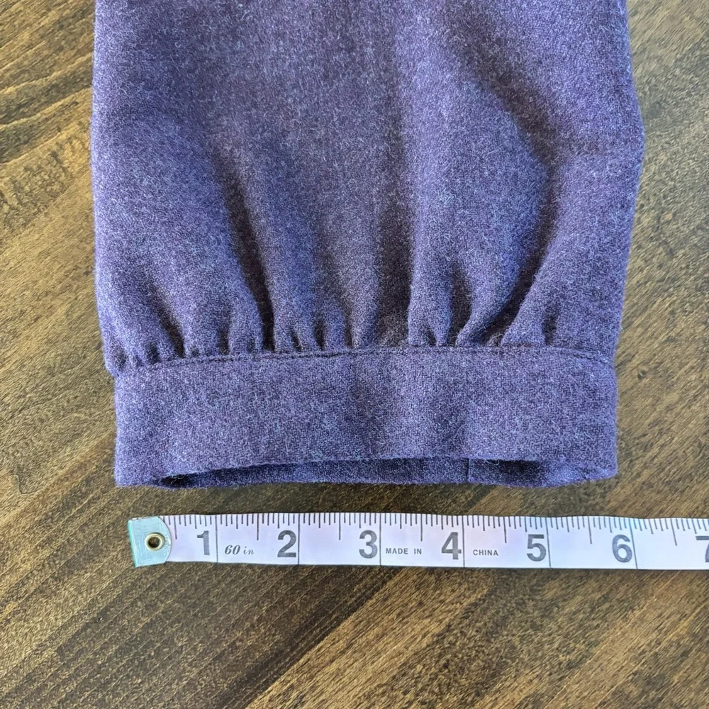 Tabitha by Anthropologie Ruffled Jacket Wool Plum Purple 12 - Picture 10 of 11